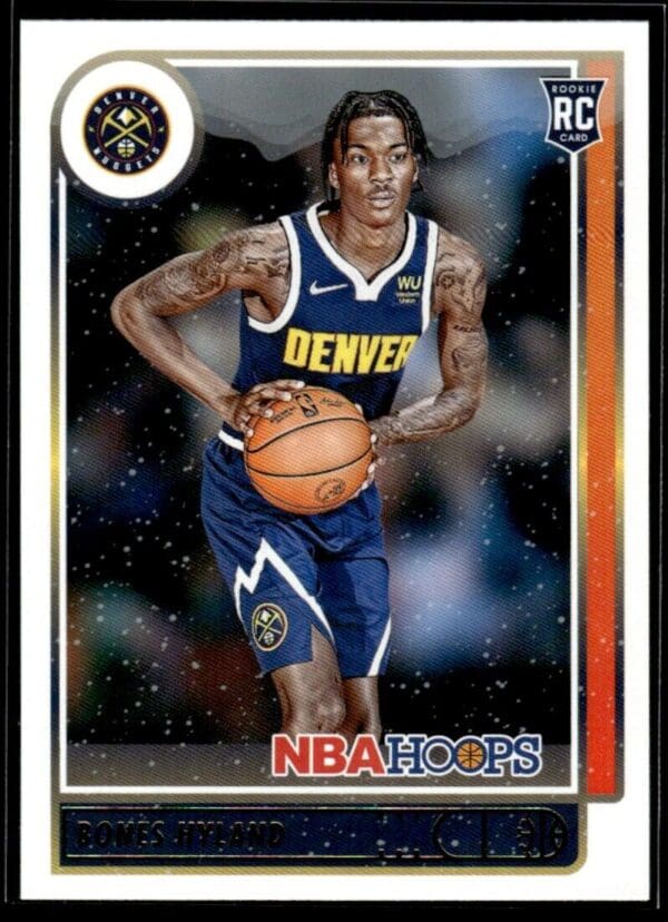 _10 2021 NBA Hoops Denver Nuggets #224 Bones Hyland RC Rookie
