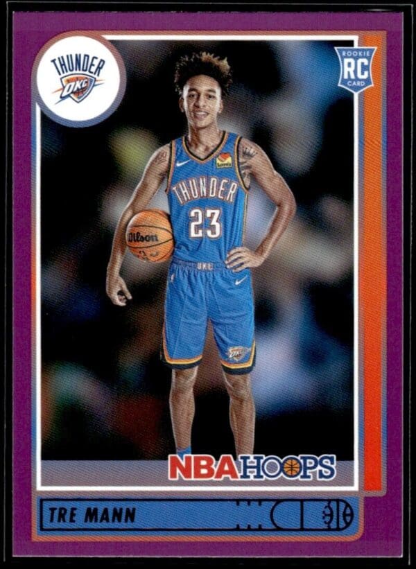 _10 2021 NBA Hoops Oklahoma City Thunder #237 Tre Mann RC Rookie Purple