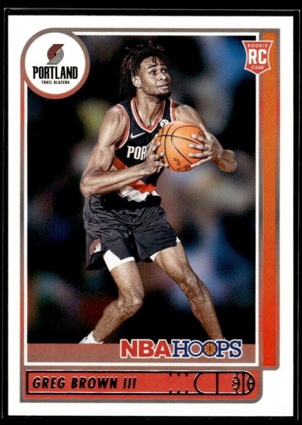 2021 NBA Hoops Portland Trail Blazers #226 Greg Brown III RC Rookie