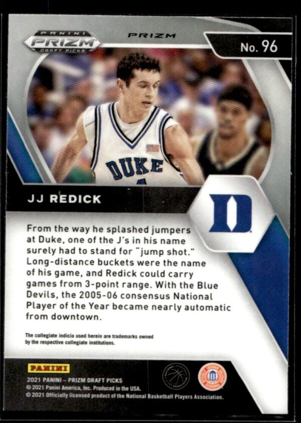2021 Panini Prizm Draft Picks Duke Blue Devils #96 JJ Redick Orange Ice Prizm