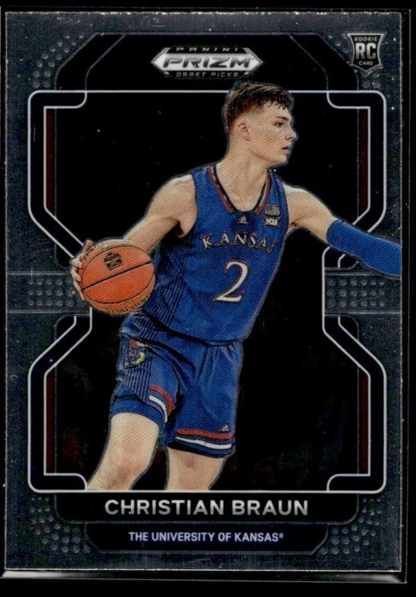 2022 Panini Prizm Draft Picks University of Kansas #73 Christian Braun RC Rookie