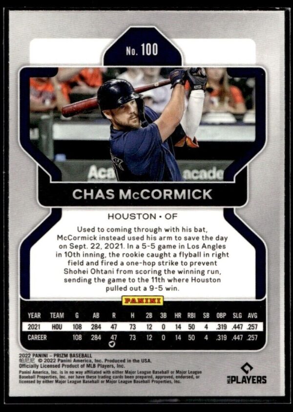 2022 Panini Prizm Houston Astros #100 Chas McCormick RC Rookie