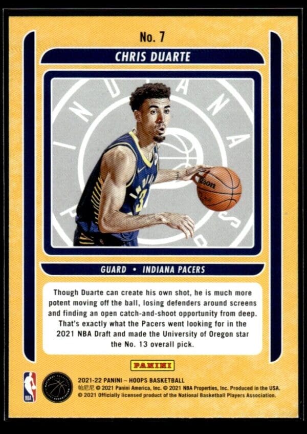2021 Hoops Class of 2021 Indiana Pacers #7 Chris Duarte