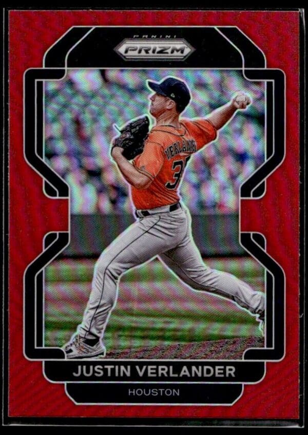 _10 2022 Panini Prizm Houston Astros #16 Justin Verlander Red