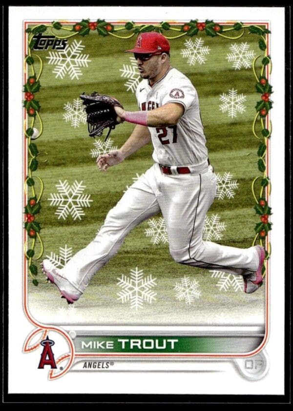 _10 2022 Topps Holiday Los Angeles Angels #HW50 Mike Trout
