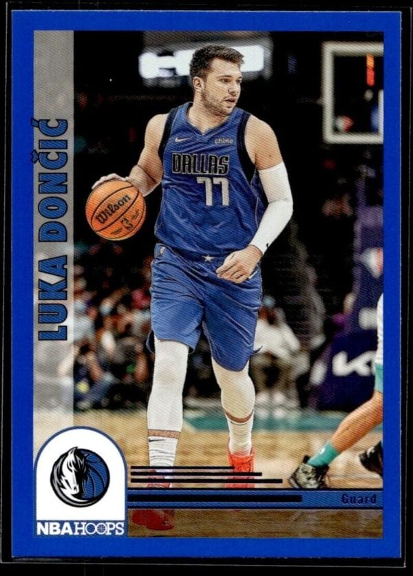 _10 2022 NBA Hoops Dallas Mavericks #293 Luka Doncic Tribute Blue