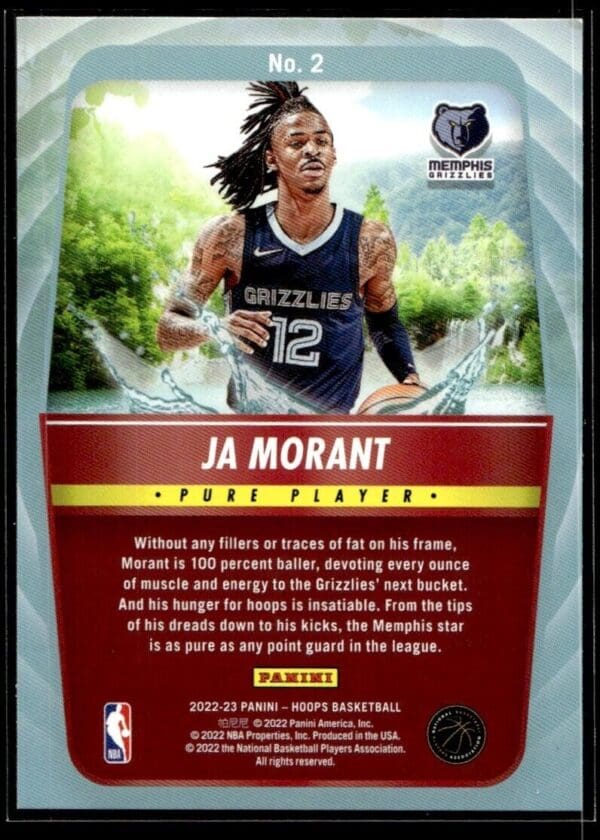 2022 Hoops Pure Players Memphis Grizzlies #2 Ja Morant