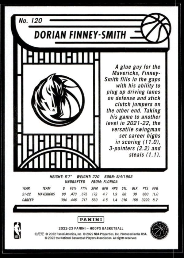 2022 NBA Hoops Dallas Mavericks #120 Dorian Finney-Smith