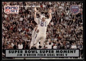 1990 Pro Set Super Bowl 160 Jim Obrien Field Goal Wins V #140 Super Bowl