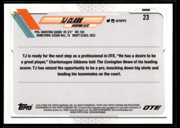 2021 Topps Overtime Elite Chrome  #23 TJ Clark