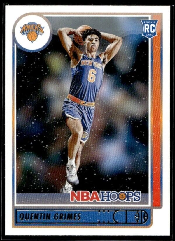 2021 NBA Hoops New York Knicks #206 Quentin Grimes RC Rookie Winter Edition