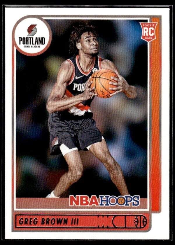 2021 NBA Hoops Portland Trail Blazers #226 Greg Brown III RC Rookie