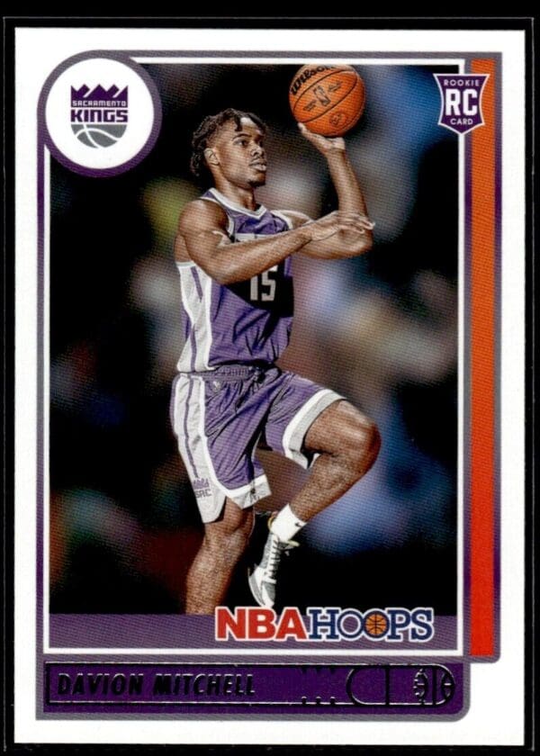 _10 2021 NBA Hoops Sacramento Kings #228 Davion Mitchell RC Rookie