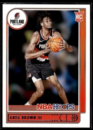 _10 2021 NBA Hoops Portland Trail Blazers #226 Greg Brown III RC Rookie