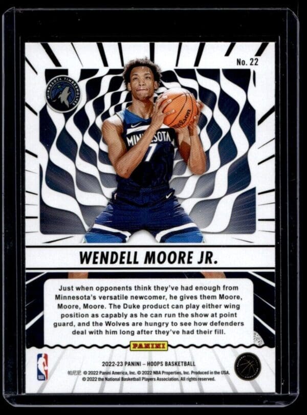 2022 Hoops Class Action Minnesota Timberwolves #22 Wendell Moore Jr. Holo