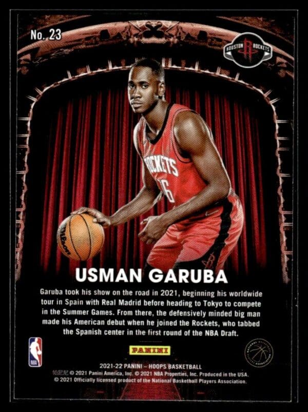 2021-22 Hoops Now Playing Usman Garuba Houston Rockets #23
