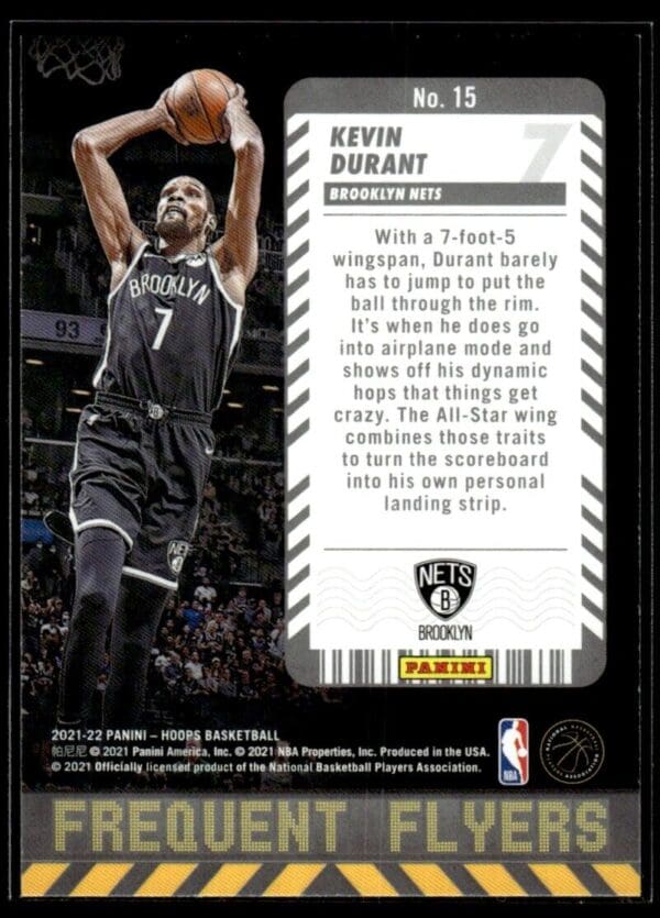_10 2021-22 Hoops Frequent Flyers Kevin Durant Brooklyn Nets #15