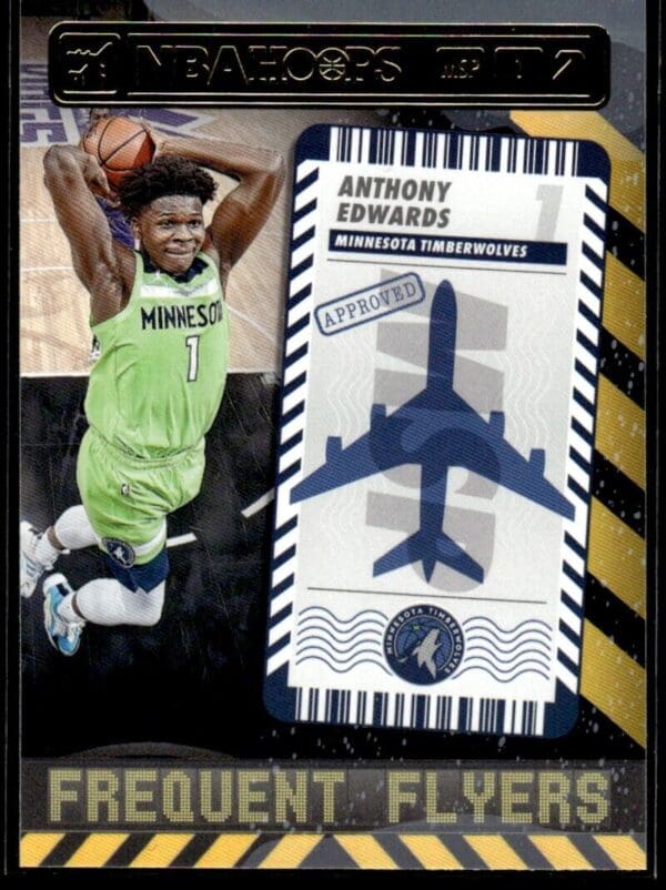 _10 2021-22 Hoops Frequent Flyers Anthony Edwards Minnesota Timberwolves #7
