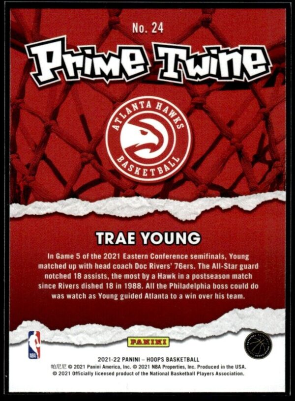 2021-22 Hoops Prime Twine Trae Young Atlanta Hawks #24
