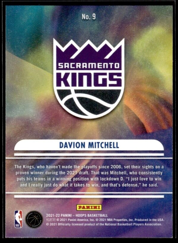 2021-22 Hoops We Got Next Davion Mitchell Rookie Sacramento Kings #9