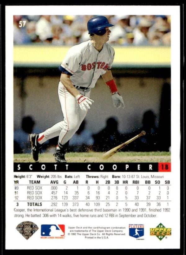 1993 Upper Deck Boston Red Sox #57 Scott Cooper