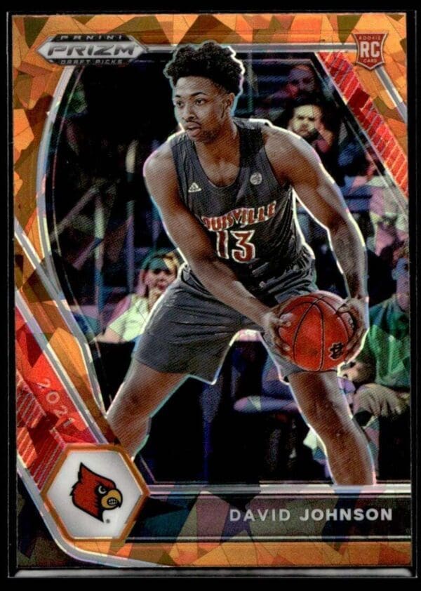2021 Panini Prizm Draft Picks Louisville Cardinals #38 David Johnson RC Rookie O