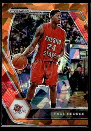 2021 Panini Prizm Draft Picks Fresno State Bulldogs #69 Paul George Orange Crack