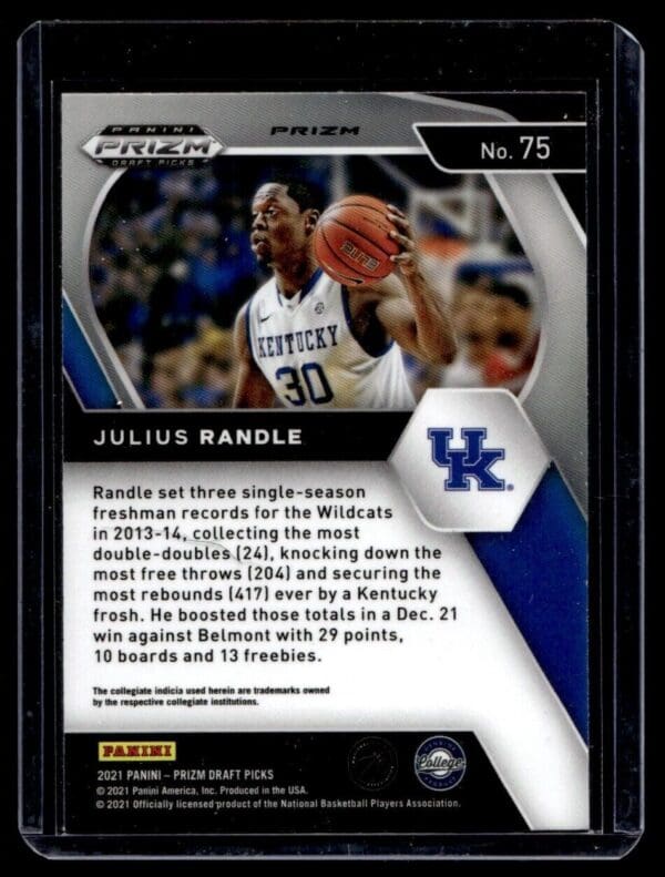 2021 Panini Prizm Draft Picks New York Knicks #75 Julius Randle Holo