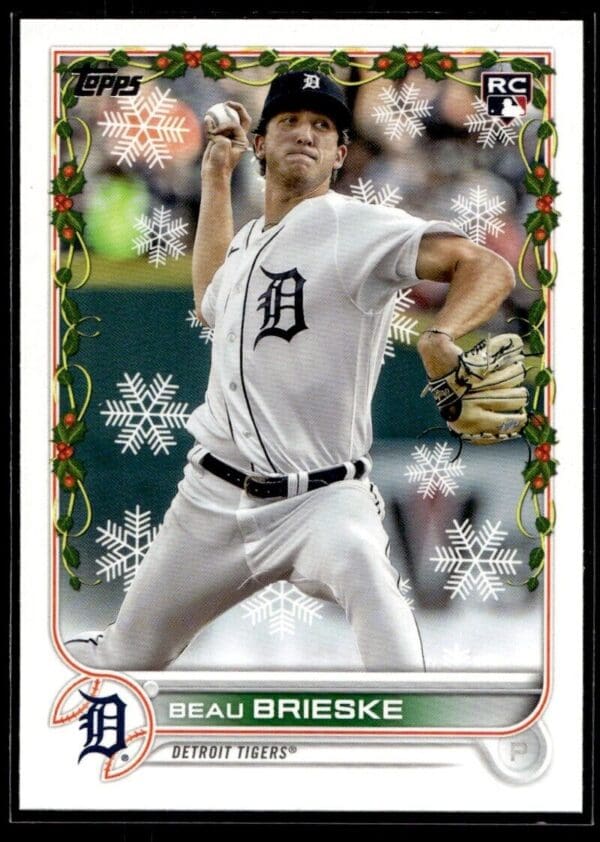 2022 Topps Holiday Detroit Tigers #HW104 Beau Brieske RC Rookie