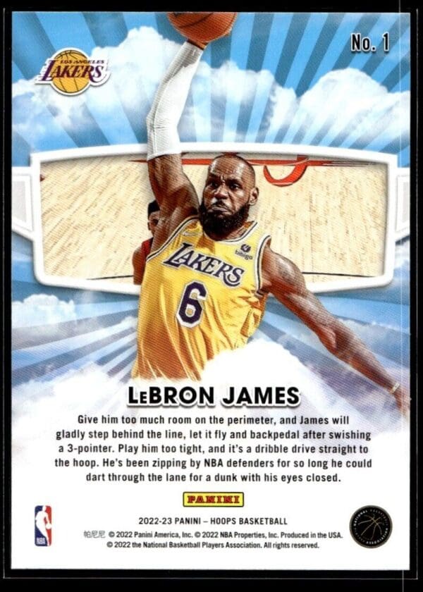 _10 2022 Hoops Skyview Los Angeles Lakers #1 LeBron James