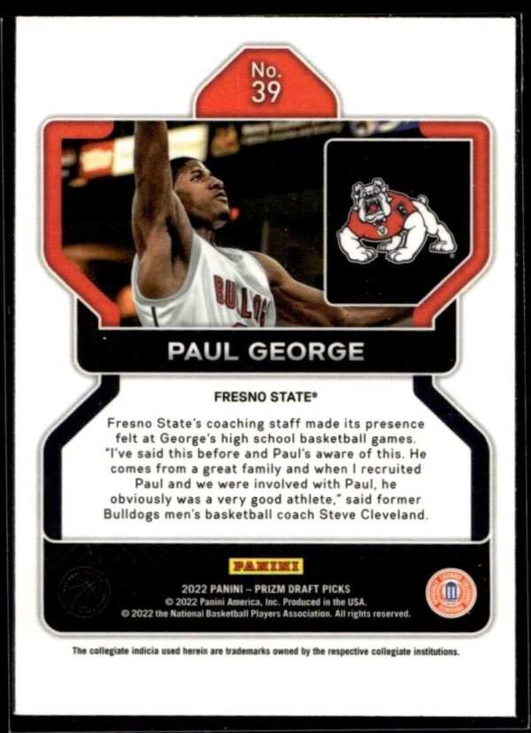 2022 Panini Prizm Draft Picks Fresno State #39 Paul George