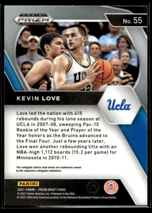 _10 2021 Panini Prizm Draft Picks UCLA Bruins #55 Kevin Love