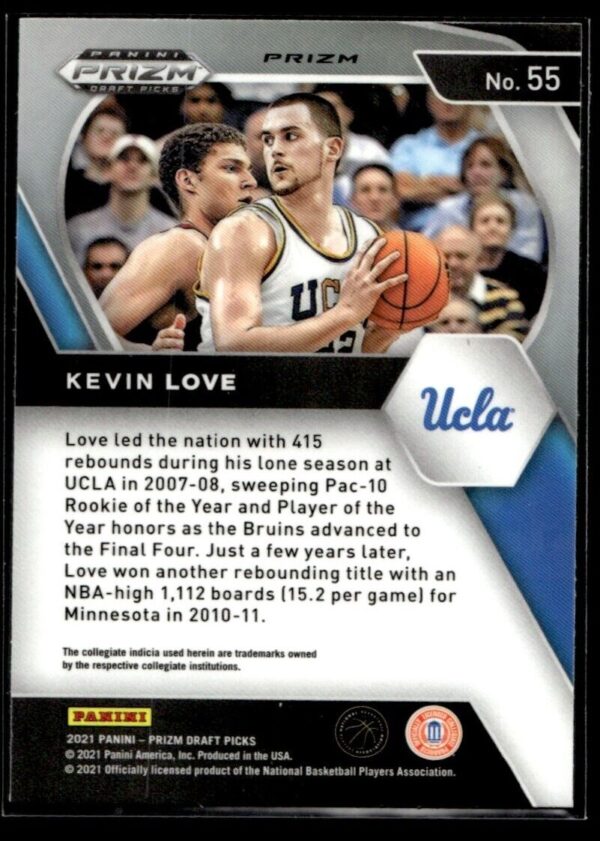 2021 Panini Prizm Draft Picks UCLA Bruins #55 Kevin Love Orange Cracked Ice