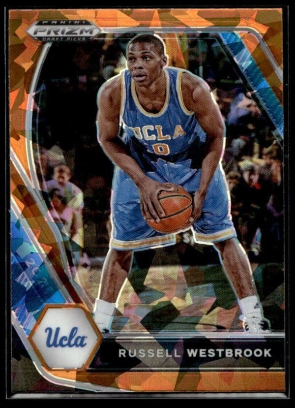 2021 Panini Prizm Draft Picks UCLA Bruins #54 Russell Westbrook Orange Cracked I