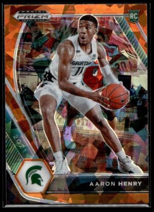 _10 2021 Panini Prizm Draft Picks Michigan State Spartans #48 Aaron Henry RC Rookie