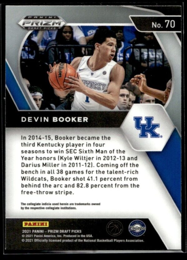 2021 Panini Prizm Draft Picks Kentucky Wildcats #70 Devin Booker