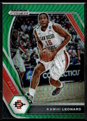 2021 Prizm Draft Picks San Diego State Aztecs #57 Kawhi Leonard Green Prizm