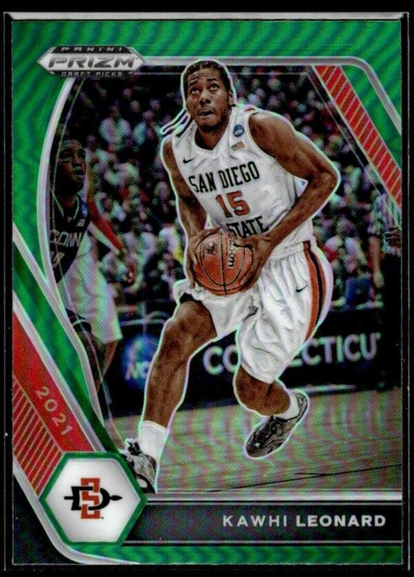 2021 Prizm Draft Picks San Diego State Aztecs #57 Kawhi Leonard Green Prizm