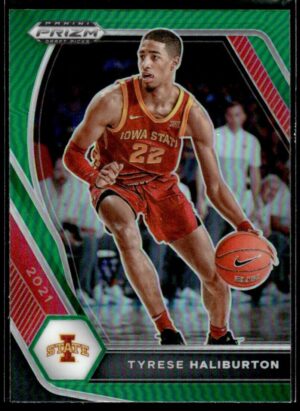 2021 Prizm Draft Picks Iowa State Cyclones #37 Tyrese Haliburton Green Prizm