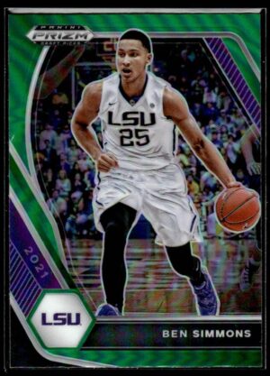2021 Panini Prizm Draft Picks LSU Tigers #71 Ben Simmons Green Prizm
