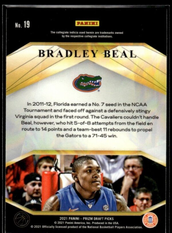 2021 Panini Prizm Draft Picks Brilliance Florida Gators #19 Bradley Beal