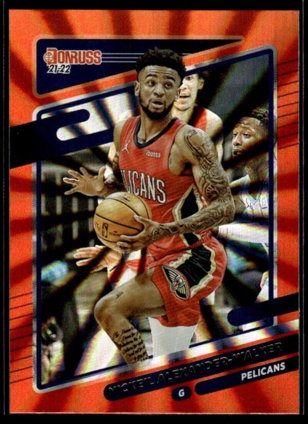 2021 Donruss New Orleans Pelicans #170 Nickeil Alexander-Walker Orange Holo Lase