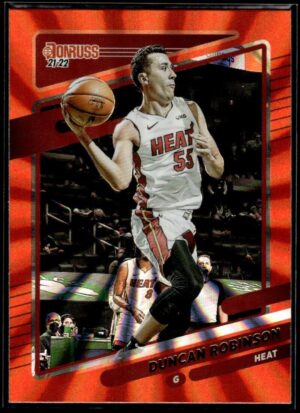 2021 Donruss Miami Heat #107 Duncan Robinson Orange Holo Laser