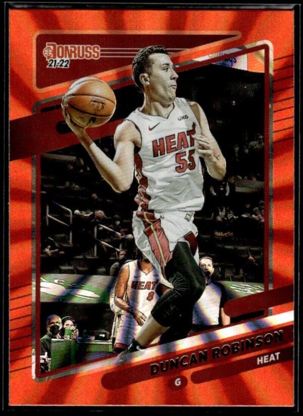 2021 Donruss Miami Heat #107 Duncan Robinson Orange Holo Laser