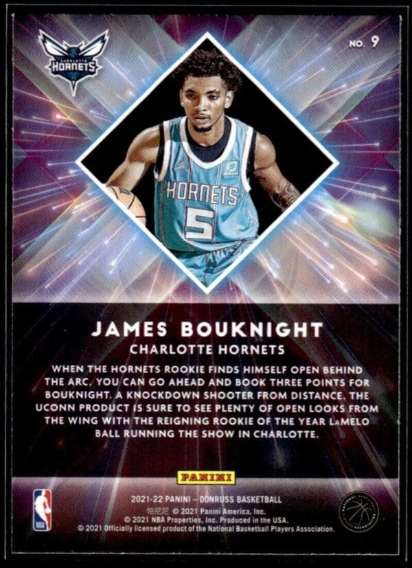 _10 2021 Donruss Great X-Pectations Charlotte Hornets #9 James Bouknight