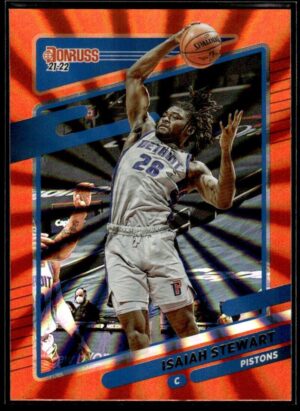 2021 Donruss Detroit Pistons #113 Isaiah Stewart Orange Holo Laser