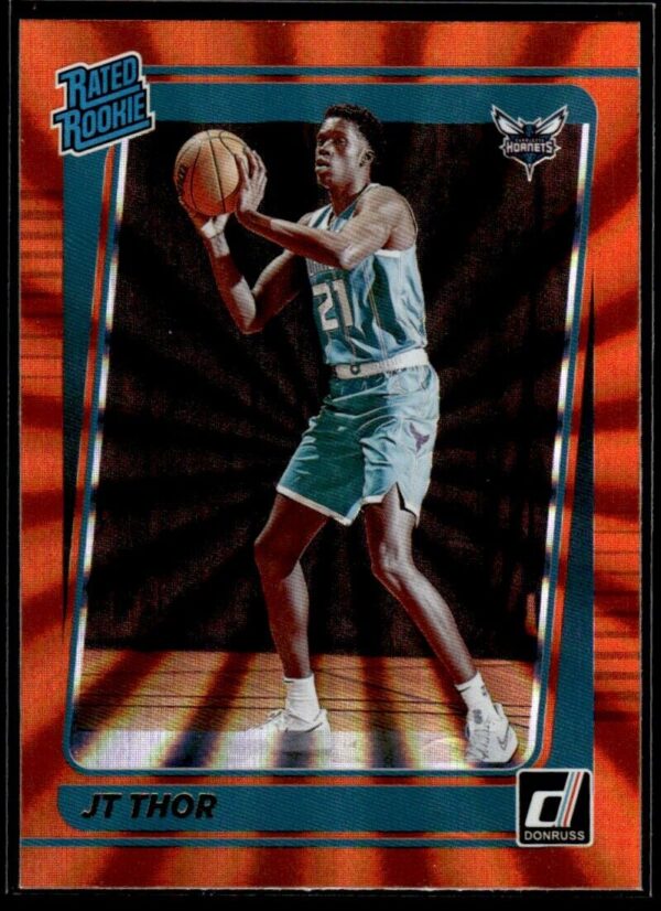 2021 Donruss Charlotte Hornets #222 JT Thor RC Rookie Orange Holo Laser