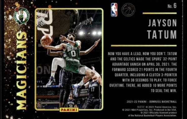 2021 Donruss Magicians Boston Celtics #6 Jayson Tatum