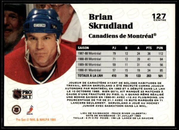 1991 Pro Set Montreal Canadiens #127 Brian Skrudland