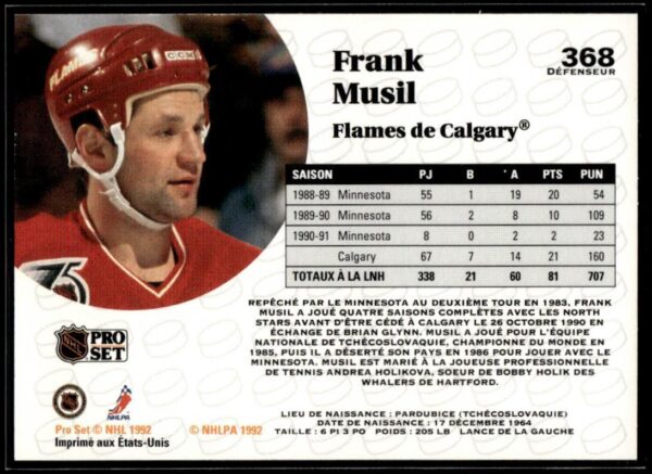1991 Pro Set Calgary Flames #368 Frank Musil